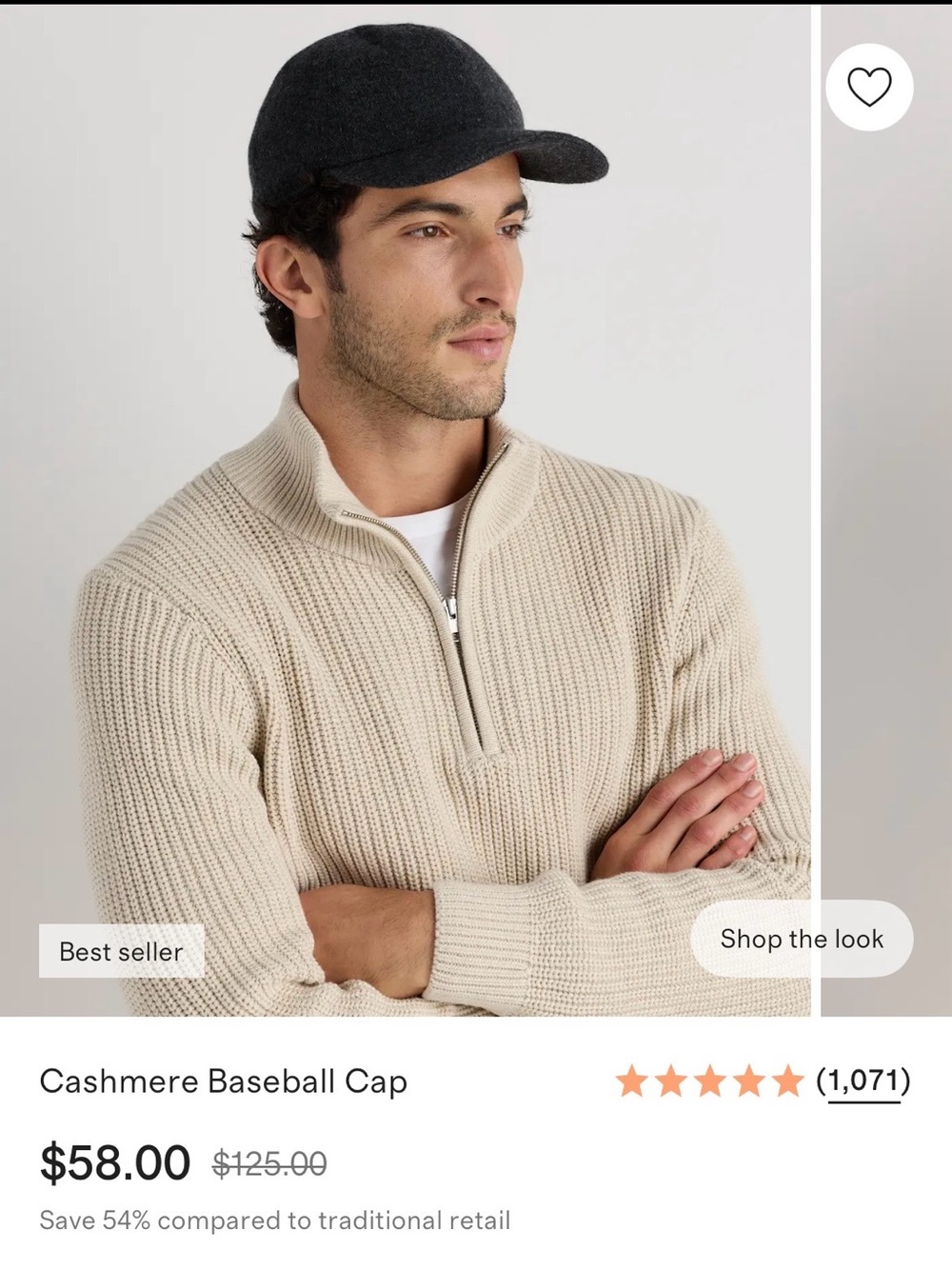 Quince Cashmere Baseball Cap